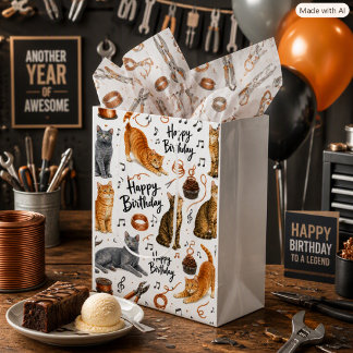 Verjaardag Katten met Koperdraad Gereedschap Here Medium Cadeauzakje