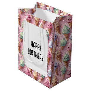 Verjaardag Kawaii Art Ice Cream Cones Medium Cadeauzakje