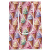 Verjaardag Kawaii Art Ice Cream Cones Medium Cadeauzakje (Achterkant)