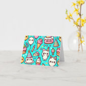Verjaardag Kawaii Patroon Kaart (Gele Bloem)