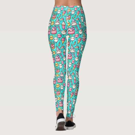 Verjaardag Kawaii Patroon Leggings (Achterkant)