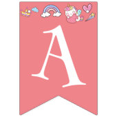 Verjaardag kawaii prinses regenboog eenhoorn magis vlaggetjes (Derde vlag)