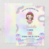 Verjaardag kawaii regenboog eenhoorn Party schatti Kaart (Voorkant / Achterkant)