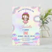 Verjaardag kawaii regenboog eenhoorn Party schatti Kaart (Staand voorkant)