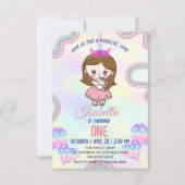 Verjaardag kawaii regenboog eenhoorn Party voor me Bedankkaart (Voorkant)