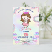 Verjaardag kawaii regenboog eenhoorn Party voor me Bedankkaart (Staand voorkant)