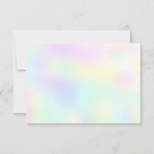 Verjaardag kawaii regenboog eenhoorn Party voor me Bedankkaart (Achterkant)