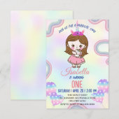 Verjaardag kawaii regenboog eenhoorn Party voor me Bedankkaart (Voorkant / Achterkant)