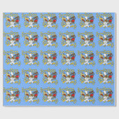 Verjaardag Kazoo Blue Cadeaupapier (Vlak)