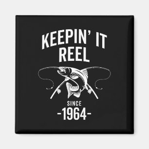 Verjaardag Keepin It Reel Sinds 1964 Vissen Visser Magneet