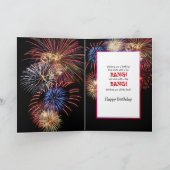 Verjaardag, Kerel, Blikje Bier, Vuurwerk Kaart (Binnen)