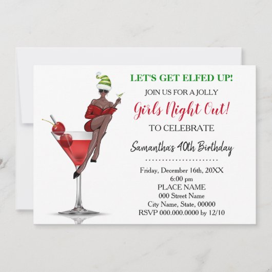 Verjaardag Kerstavond uit Laten we Elfed Up Kaart (Voorkant)