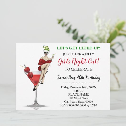 Verjaardag Kerstavond uit Laten we Elfed Up Kaart (Staand voorkant)