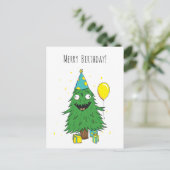 Verjaardag Kerstboom Ansichtkaart Briefkaart (Staand voorkant)