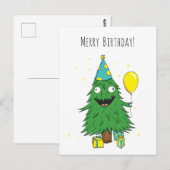 Verjaardag Kerstboom Ansichtkaart Briefkaart (Voorkant / Achterkant)