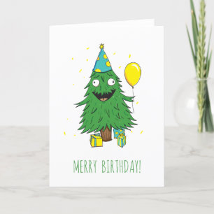Verjaardag Kerstboom "Merry Birthday" Kaart