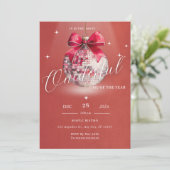 Verjaardag Kerstfeest Discoball Uitnodiging (Staand voorkant)