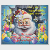 Verjaardag Kerstmis Eenhoorn Inpakpapier (Vlak)
