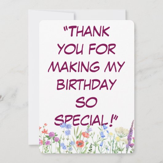 Verjaardag Kids Thank-You Kaart | matching party c (Achterkant)