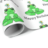 Verjaardag kikker  cadeaupapier (Rol Hoek)