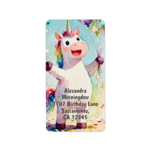 Verjaardag kind Dieren - Mooie Eenhoorn 1 Etiket