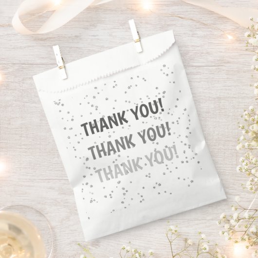 Verjaardag kind Silver Glitter Bedankzakje (Geknipt)