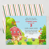 Verjaardag Kinder Boerderij Dier Themafeest Kaart (Voorkant / Achterkant)