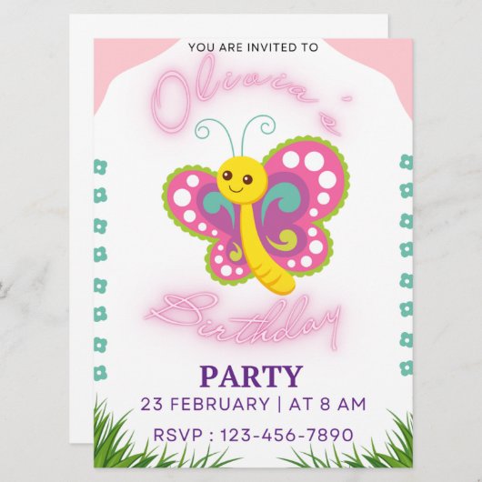 Verjaardag kinder kaart (Voorkant / Achterkant)