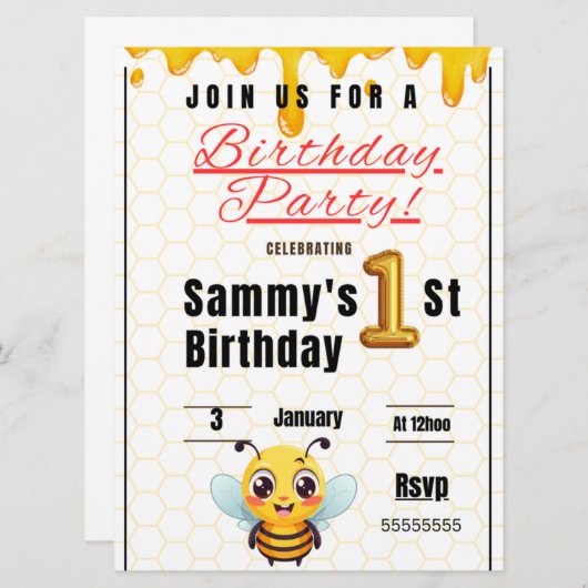 Verjaardag kinder kaart (Voorkant / Achterkant)