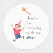 Verjaardag Kinder Party Boy Kite Dank u Stickers (Design 1)