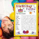 Verjaardag Kinder Puzzels Activiteit Kaart<br><div class="desc">Jonge kinderen zullen enthousiast zijn om een puzzelkaart met leuke spelletjes van u te krijgen. De puzzelkaart is versierd met illustraties van een taart, ballonnen, verjaardagskaarten, muzieknoten, harten, zon, feestgeschenk en een verpakt pet. De perfecte activiteitenkaart voor uw kind, neef, nicht, kleinkind, student, klaslokaal of petekind. Games omvatten: Vind de...</div>