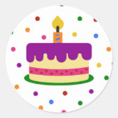 Verjaardag Kinder taart Ronde Sticker (Voorkant)