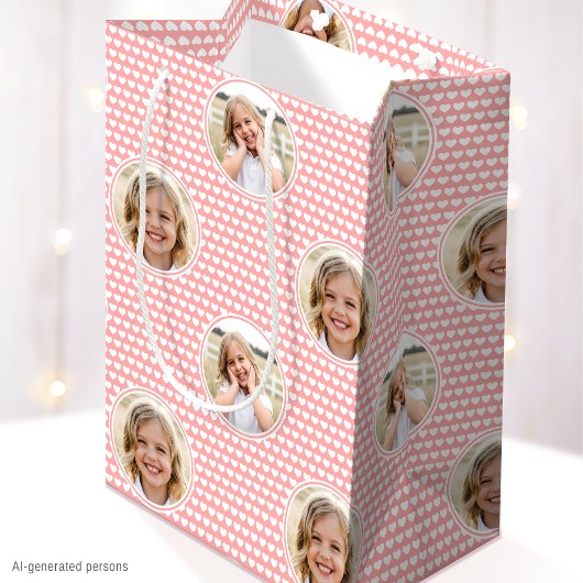 Verjaardag Kinderen Aangepaste Foto Abrikoos Roze  Medium Cadeauzakje