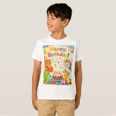Verjaardag Kinderen Party T-Shirt (Voorkant volledig)