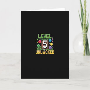 Verjaardag Kinderen Shirt Level 5 Vrijgespeeld 5  Kaart