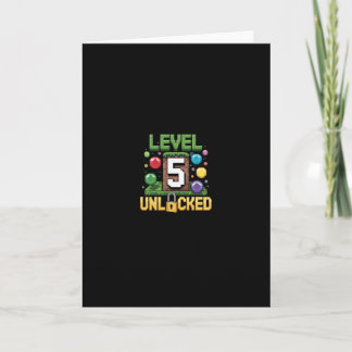 Verjaardag Kinderen Shirt Level 5 Vrijgespeeld 5  Kaart