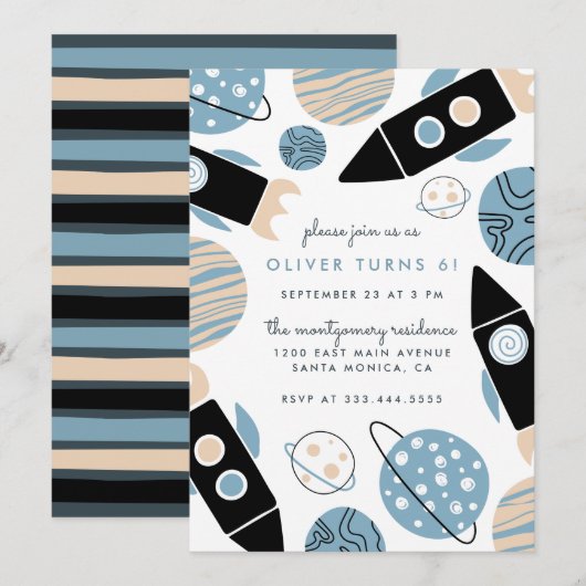 Verjaardag Kinderen van raketschild naar buitenrui Kaart (Voorkant / Achterkant)