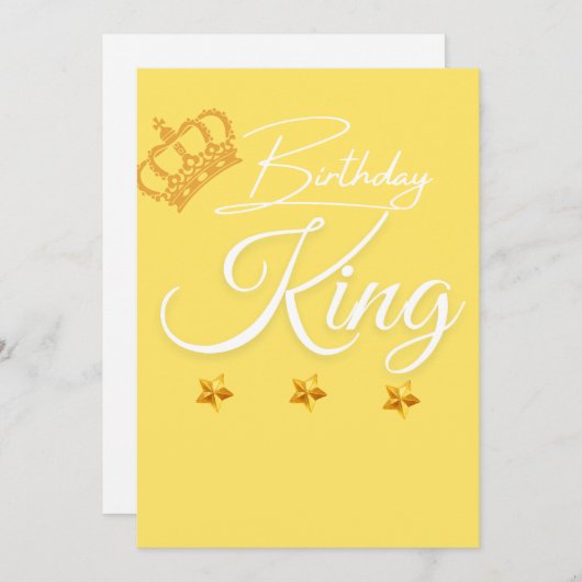 Verjaardag King Crown Design - Elegant script Kaart (Voorkant / Achterkant)