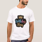 Verjaardag King Glitter Crown Mannen T-shirt (Voorkant)
