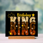Verjaardag King Groovy Typo Acryl Bord (Neutraal)