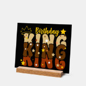 Verjaardag King Groovy Typo Acryl Bord (Hoek)