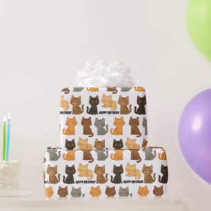 Verjaardag Kitten Collectie Cadeaupapier