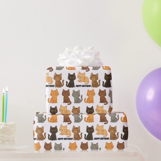 Verjaardag Kitten Collectie Cadeaupapier (Feestgeschenken)