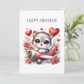 Verjaardag Kitten Piloot Kaart (Staand voorkant)