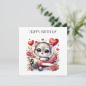 Verjaardag Kitten Piloot Kaart (Staand voorkant)