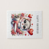 Verjaardag Kitten Piloot Legpuzzel (Horizontaal)