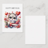 Verjaardag Kitten Piloot Notitiekaartje (Voorkant / Achterkant)