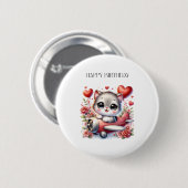 Verjaardag Kitten Piloot Ronde Button 5,7 Cm (Voorkant /achterkant)