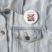 Verjaardag Kitten Piloot Ronde Button 5,7 Cm (In situ)