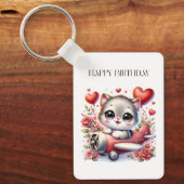 Verjaardag Kitten Piloot Sleutelhanger (Voorkant)